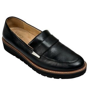 Naturalizer Black Leather Career Casual Walking Comfort Slip On Loafer Size 8 W